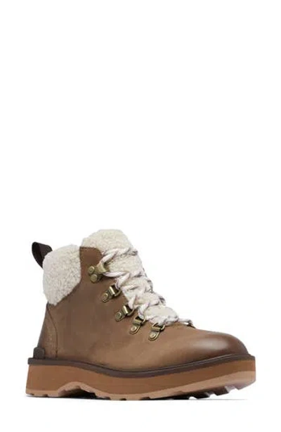 Sorel Hi-line Cozy Lace-up Hiking Boot In Umber/tawny Buff