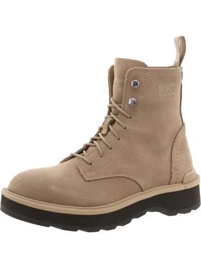 Sorel Hi-line Lace Womens Leather Lace-up Booties In Multi