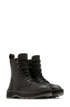 Sorel Hi-line Lace Suede & Leather Boot In Black Jet