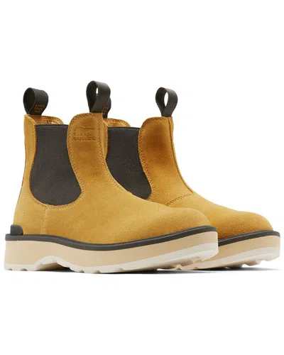 Sorel Hi-line Suede & Leather Chelsea Boot In Geo Yellow/jet