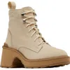 Sorel Hi-line Waterproof Lace-up Boot In Bleached Ceramic/caribou Buff