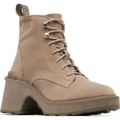 Sorel Hi-line Waterproof Lace-up Boot In Omega Taupe/wet Sand