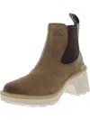 Sorel Hi Line Womens Leather Padded Insole Chelsea Boots In Beige