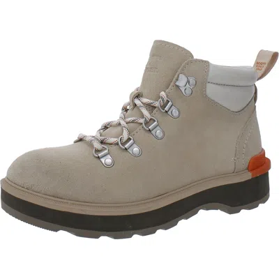 Sorel Hi-line Womens Lug Sole Moto Booties In Gray