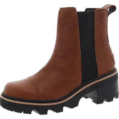 Sorel Joan Now Chelsea Womens Round Toe Casual Chelsea Boots In Velvet Tan/black