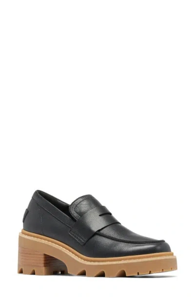 Sorel Joan Now City Loafer In Black/gum