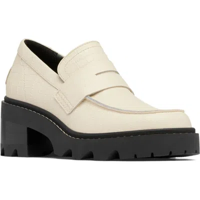 Sorel Joan Now City Penny Loafer In Chalk,black