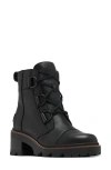 Sorel Joan Now Waterproof Combat Boot In Black/black