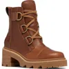 Sorel Joan Now Waterproof Combat Boot In Brown