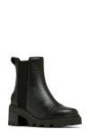 Sorel Joan Now Waterproof Chelsea Boot In Black/tawny Buff