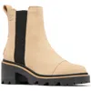 Sorel Joan Now Waterproof Chelsea Boot In Canoe/ Black
