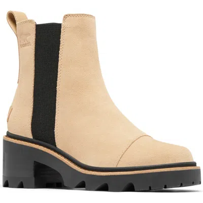 Sorel Joan Now Waterproof Chelsea Boot In Canoe/ Black