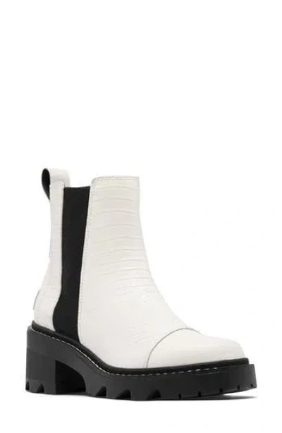 Sorel Joan Now Waterproof Chelsea Boot In Sea Salt/black