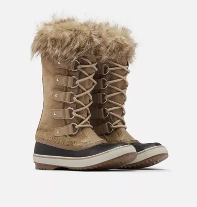 Sorel Joan Of Arctic Boot Women 6.5 Khaki Suede Faux Fur Cuff Waterproof Eee3652
