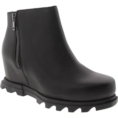 Sorel Joan Of Arctic Iii Womens Zipper Leather Booties In Black