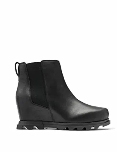 Sorel Joan Of Arctic Wedge Iii Chelsea Boots In Black, Sea Salt