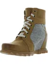 SOREL JOAN OF ARCTIC WEDGE III LEXIE WOMENS NUBUCK ROUND TOE COMBAT & LACE-UP BOOTS