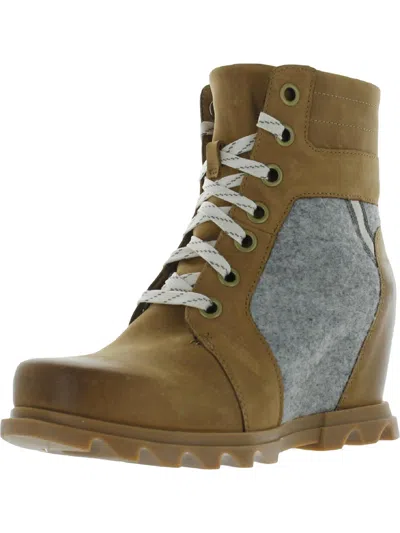 Sorel Joan Of Arctic Wedge Iii Lexie Womens Nubuck Round Toe Combat & Lace-up Boots In Multi