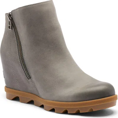Sorel Joan Rhapsody Zip Wedge Bootie In Gray