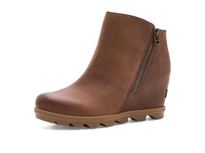 Sorel Joan Rhapsody Zip Wedge Bootie In Brown