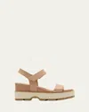 Sorel Joanie Iv Platform Wedge Slide Sandal In Honest Beige Bleached