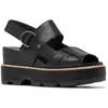 Sorel Joanie Iv Platform Wedge Sandal In Black/black