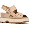 Sorel Joanie Iv Platform Wedge Sandal In Honest Beige/gum