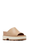 Sorel Joanie Iv Platform Wedge Slide Sandal In Honest Beige/ Gum