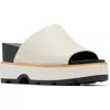 Sorel Joanie Iv Platform Wedge Slide Sandal In Chalk/black