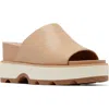 Sorel Joanie Iv Platform Wedge Slide Sandal In Honest Beige/gum