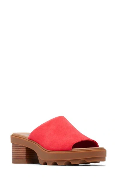 Sorel Joanie Platform Slide Sandal In Red Glo/ Gum 2