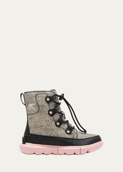 Sorel Kid's Exploder Water-resistant Snow Boots, Toddler/kids In Chalk Black