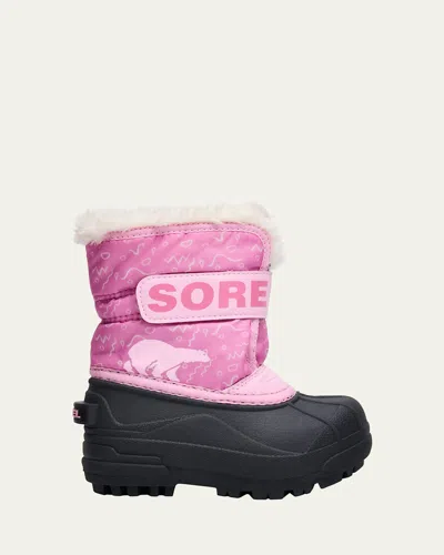 Sorel Kid's Snow Commander Waterproof Boots, Kids In Pink