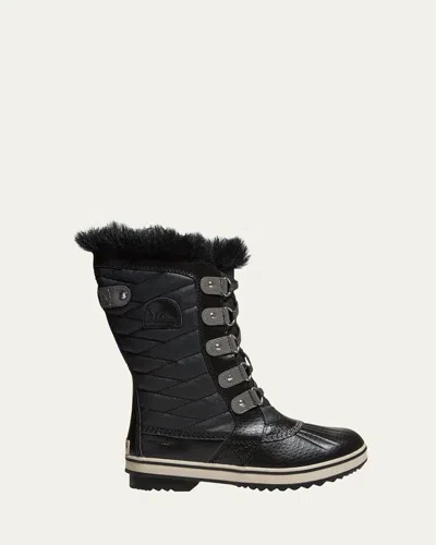 Sorel Kid's Tofino Ii Tall Hiking Boots With Faux Fur-trim, Baby/kids In Black
