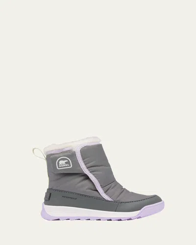 Sorel Kid's Whitney Ii Waterproof Nylon Booties, Toddlers In Quarry Lavender Cloud