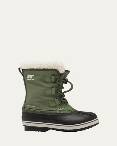 Sorel Kid's Yoot Pac Nylon Waterproof Snow Boots, Baby In Green