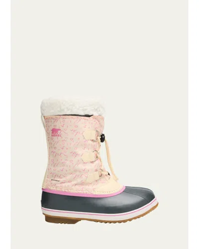 Sorel Kid's Yoot Pac Nylon Waterproof Snow Boots, Baby In Pink
