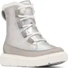 Sorel Kids' Explorer Iii Faux Fur Waterproof Boot In Pure Silver/chrome Grey