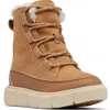 Sorel Kids' Explorer Iii Faux Fur Waterproof Boot In Tawny Buff/bleached Ceramic