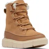Sorel Kids' Explorer Iii Faux Fur Waterproof Boot In Tawny Buff/bleached Ceramic