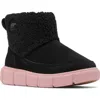 Sorel Kids' Explorer Iii Faux Fur Waterproof Slip-on Boot In Black/dazed Mauve