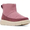 Sorel Kids' Explorer Iii Faux Fur Waterproof Slip-on Boot In Dazed Mauve/bleached Ceramic