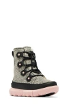 Sorel Kids' Explorer Waterproof Boot In Chalk/black