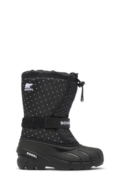 Sorel Kids' Flurry Water Resistant Snow Boot In Black