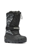 Sorel Kids' Flurry Water Resistant Snow Boot In Black/quarry