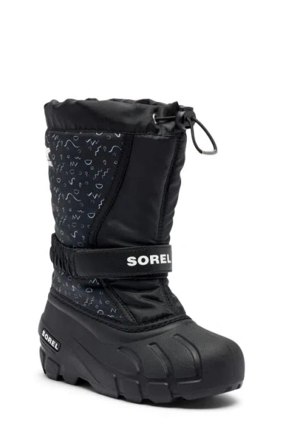 Sorel Kids' Flurry Water Resistant Snow Boot In Black