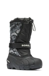 Sorel Kids' Flurry Water Resistant Snow Boot In Black/quarry