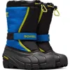 Sorel Kids' Flurry Weather Resistant Snow Boot In Black/super Blue