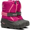 Sorel Kids' Flurry Waterproof Snow Boot In Deep Blush/tropic Pink
