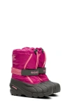 Sorel Kids' Flurry Waterproof Snow Boot In Deep Blush/tropic Pink